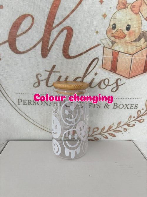 Colour Changing Glass Can Cup